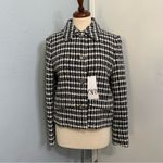 ZARA  Luxury Ecru/Black Textured Long Sleeves Lapel Collar Short Blazer Sz M Photo 10