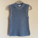 Madewell Open-Stitch Crop Sweater Vest in Robin Egg Size Medium Photo 2
