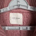 Lucky Brand  S Pink Cable Knit Quarter Zip Cropped Pullover Sweater Cottagecore Photo 5
