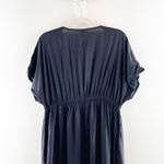 Lascana Short Sleeve Tie Front Maxi Duster Cover Up Black 10 Photo 3