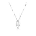 Boutique White Gold Filled Heart Lock Diamond Simulate Pendant Necklace NEW Photo 4