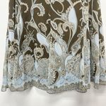Ann Taylor  Women’s Y2K Brown Blue Floral Paisley Pull On Midi Length Skirt Zip Photo 1
