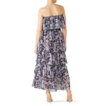 Misa  Nadia Purple Blue Strapless Floral Print Tiered Maxi Dress Size M Photo 1
