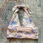 ZARA • floral halter neck ruched top NWOT• Size XL Photo 6
