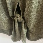 Michael Kors MICHAEL Tie Front Top Green Tone Button Front Contemporary Large Photo 4