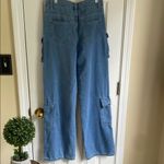 Blue Wide Leg Cargo Flare Jeans Size undefined Photo 4