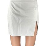 superdown White Coaret Faux Leather High Waist Slit Mini Straight Pencil Skirt S Photo 0
