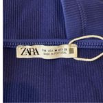 ZARA Ribbed Cropped Halter Top Blue Purple Size Medium Photo 2