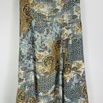 Vintage Floral Paisley Pastel Print Midi Skirt Small Blue Photo 0