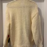 Fadivo Ivory NWT Open Knit Cardigan with Crochet Pop Photo 3
