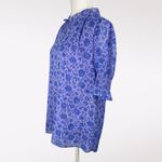 J.Crew Floral Ruffle Neck Blouse Keyhole Neck Medium Photo 3