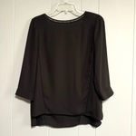 Banana Republic  Black Cut Out Back V Top Moderately Sheer Side Slits Size XS Photo 1