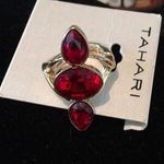 Tahari Interesting New  Red Stone Adjustable Ring Photo 0