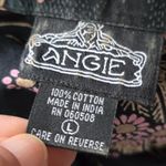 Angie  Floral Sleeveless Button Up Shirt Top  L Oriental Fairycore Whimsigoth Photo 5