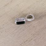 VTG Roman Rhinestone Heart Pendant Emerald Green Cut Stone Silver Tone Jewelry Photo 13