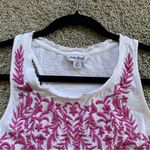 Lucky Brand  White Tank Purple Pink Embroidery Size Extra Small Photo 2