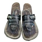 Alegria  Vanessa Circulate Black Silver Thong Sandal Shoes Womens Size EU 38 Photo 0