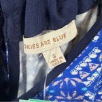 Skies Are Blue Burke Keyhole Knit Halter Top Tie Back Blue & Coral S NWT Photo 2