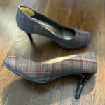 Comfort Plus by Predictions Gray and Red Plaid Pumps Photo 0