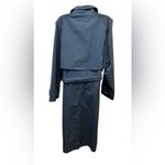 VTG L.L. Bean Traveler Belted Rain Trench Coat Dusty Blue Sz M Pockets Mid Calf Size M Photo 2