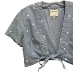 Privacy Please  Star Print Crop Top Blue White Size Medium Photo 1