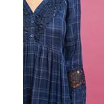 Anthropologie Akemi + Kin Dress Handkerchief Hem Plaid Lace Cottagecore US 6 Photo 2