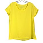 J.Jill  Everyday Cotton Tee 100% Cotton Yellow Short Rolled Sleeve T-Shirt Small Photo 0
