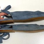 Madewell April Ankle Wrap Blue Suede Ballet Flats Photo 6