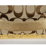 Coach F 15112 Signature Beige Bag with Gold Detailing Purple Lining EUC Photo 2