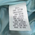 Nanette Lepore  Floral Embroidered Cotton Blazer Jacket Sky Blue Black Size 2 Photo 10