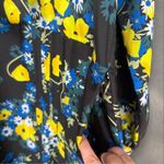 PLAN C‎ Floral Pleated Tie Neck Long Sleeve Midi Maxi Dress Sz IT 44 US 8 Black Photo 4