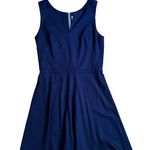 Amanda Uprichard  Navy blue dress Notch Neckline Fit and Flare Size Small Photo 0