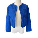 Proenza Schouler White Label Cropped Tweed Blazer Royal Blue Size 4 NWOT Photo 4