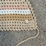 Roxy  Daydreamer Crop Crochet Knit Halter Top Tapioca Stripe S Photo 6