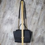 Michael Kors Brandi Top Handle Satchel Black Leather Gold Chain Crossbody Medium Photo 11