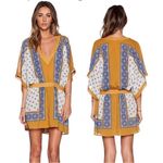 Free People  Yellow Mustard Santa Cruz Kimono Mini Dress Photo 2
