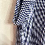 Old Navy Womens Shirt Blouse Blue White Gingham Plaid Boxy Button Up Size XL Photo 5
