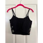 Idyllwind  Women's Black Jessamine Embroidered Beaded Crop Top Size Small Photo 5