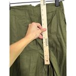 7 For All Mankind Italian Fabric Olive Green Wide Leg Linen Blend Pants Size 2 Photo 8
