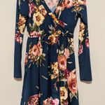 Sweet Lovely By Jen Floral Wrap Dress with Long Sleeves Pink Size M Photo 0