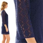Lilly Pulitzer • Topanga Crochet Dress knit Breakers Lace bell sleeve True Navy Photo 6
