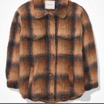 American Eagle Brushed Plaid Shacket Photo 7