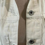 Lucky Brand Tomboy Trucker White Denim Jean Jacket Embroidered Back Size M Photo 2