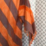 Bright orange purple fringed sleeve cinched top women's size S blouse shirt Photo 2