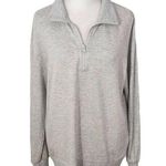 Three Dots Gray Pullover Sweatshirt Small Gray Sweatshirt Quarter-zip Pullover Photo 0
