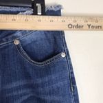 Gianni Bini  Delia Med Wash Flare Cropped Raw Waist & Hem Bow Tie Boho Jeans Sz S Photo 4