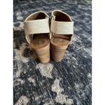 Toms Majorca Cut Out Heeled Canvas Sandal Natural Block Heel Women’s Size 8.5 Photo 3