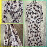 Timing Purple pink floral duster small belt side slits euc like new Photo 3