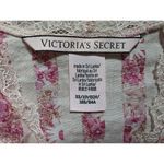 Victoria's Secret Striped Cami Women XS Tank Crop Top Pink Floral Lace Oversize Photo 3