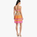 Trina Turk Gypsum Cut-Out Stretch Silk Lined Mini Dress in Cactus Flower Size 6 Photo 3